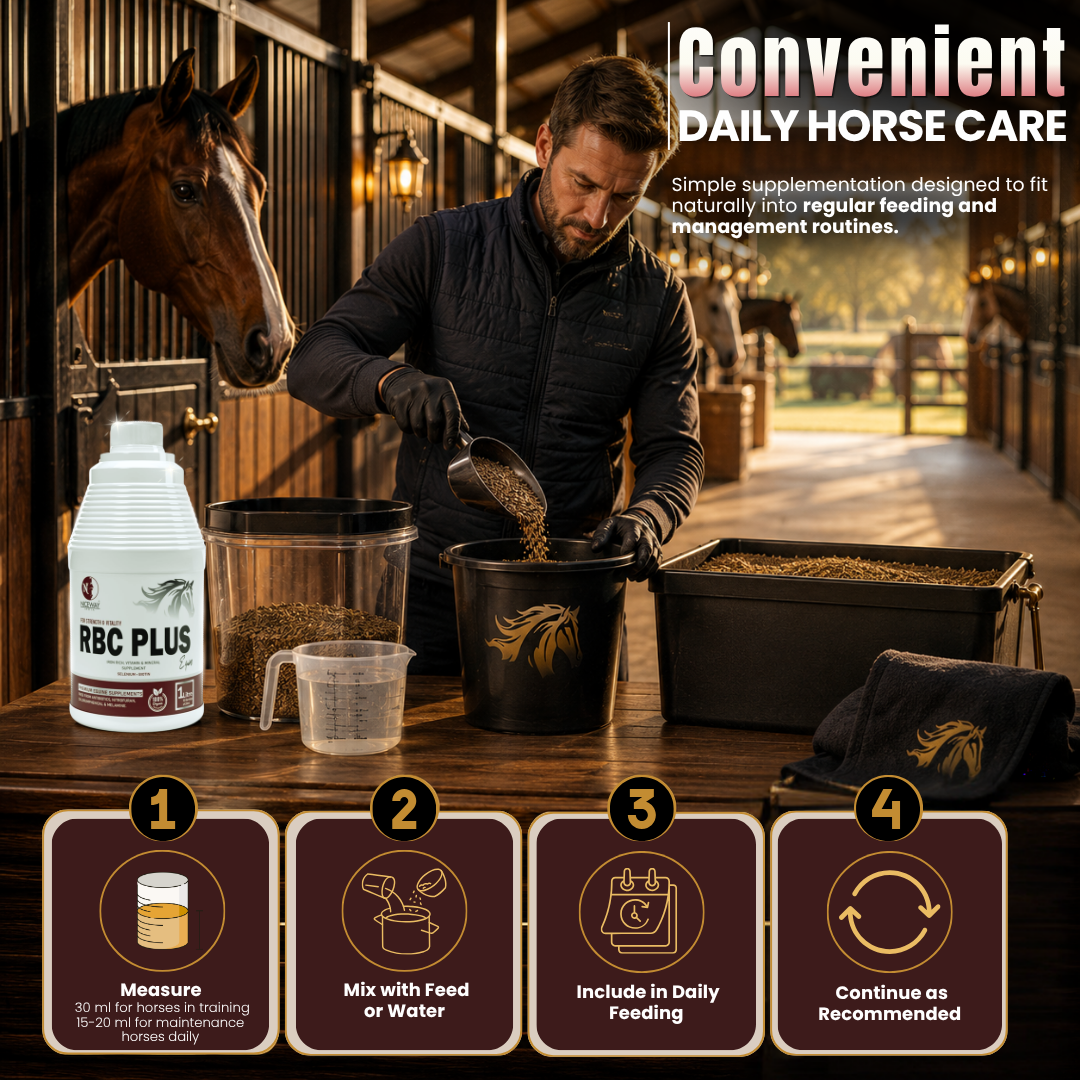 RBC Plus Equine – Iron Tonic for Horses | Iron, Vitamin & Mineral Supplement