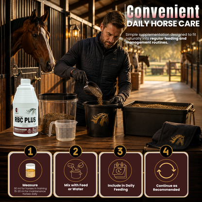 RBC Plus Equine – Iron Tonic for Horses | Iron, Vitamin & Mineral Supplement