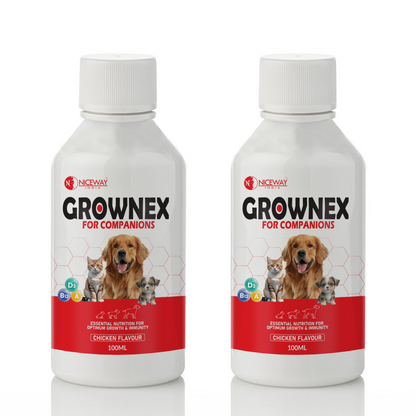 Grownex Companion Care - Optimal Nutrition for Growth & Immunity for Dogs, Cats, Puppies, Kittens & Pets (100ml.)