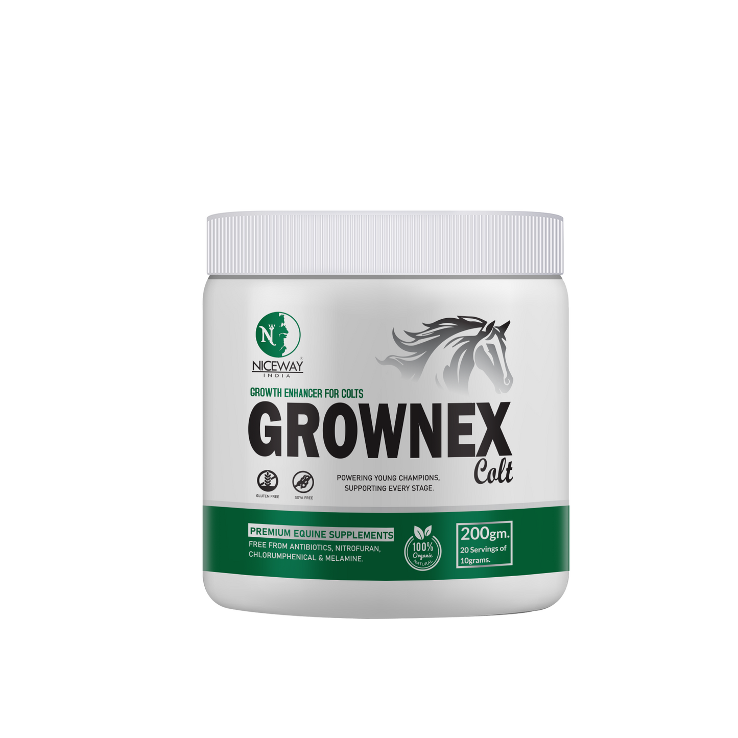 Grownex Colt - Growth Enhancer for Young Athletic Horse (200gm.)