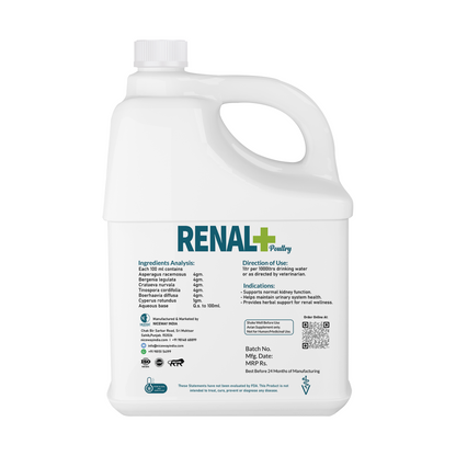 Renal+ Poultry – Herbal Kidney Flusher & Urinary Support Supplement for Broilers, Layers & Breeders