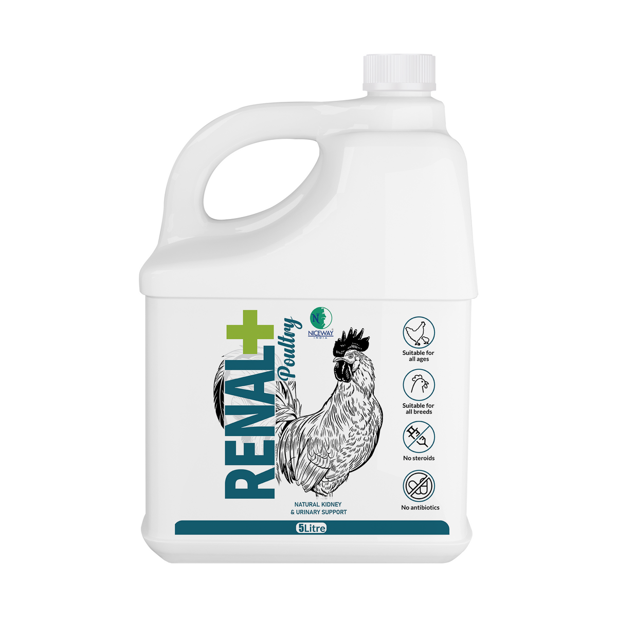 Renal+ Poultry – Herbal Kidney Flusher & Urinary Support Supplement for Broilers, Layers & Breeders
