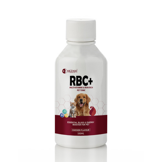 RBC+ Iron and Multivitamin Syrup for Enhanced Haemoglobin and Growth for Pets, Dogs, Cats, Kitten and Puppies (100ml.)