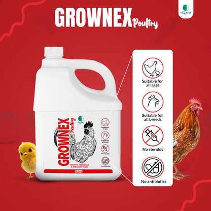 Grownex Poultry - Growth Promoter and Immunity Tonic for all ages and breeds