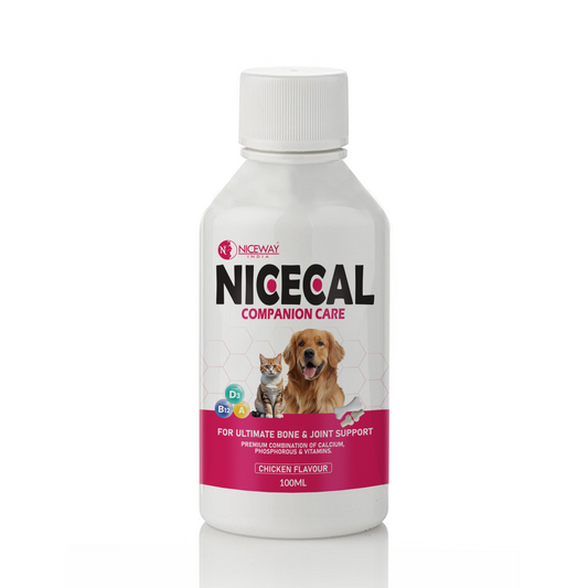 Nicecal Companion Care - Calcium Supplement for Ultimate Bone & Joint Support for Pets, Dogs and Cats (100ml.)