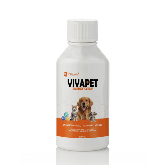 Vivapet Energy Tonic, Vitamin B-Complex and Multivitamin Syrup for Pets, Dogs, Cats, Puppies & Kittens 100ml.